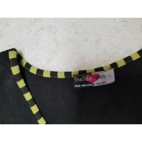 Inside Out Womens Shift Dress Size Large Round Neck Colorblock Stripes Black - Picture 3 of 6